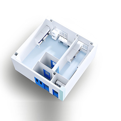 satın al Huuao Customized GMP Laboratory Cleanroom Project Modular Wall Panel Lighting Sterile Clean Room online manufacture