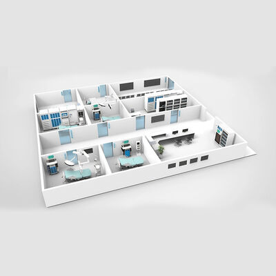 satın al HUAAO GMP Standard ISO7 Tozsuz Yangın Geciktirici Modern Modüler Temiz Oda Atölye/Hastane Kullanımı Ücretsiz Tasarım 200 Metrekare MOQ Çevrimiçi üretim